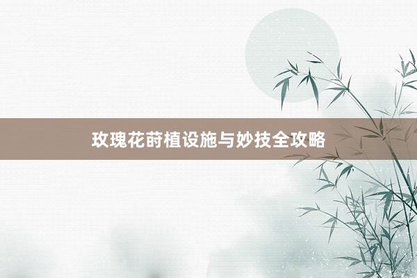 玫瑰花莳植设施与妙技全攻略