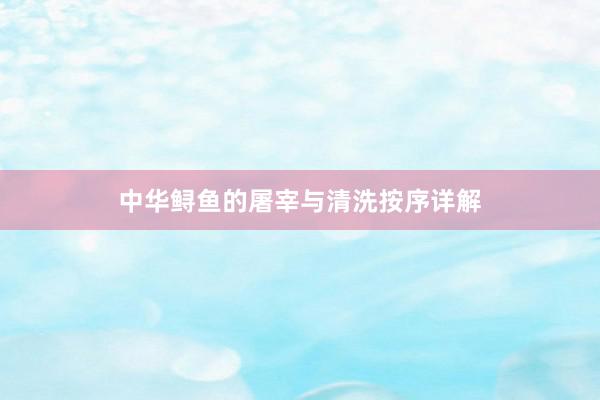 中华鲟鱼的屠宰与清洗按序详解