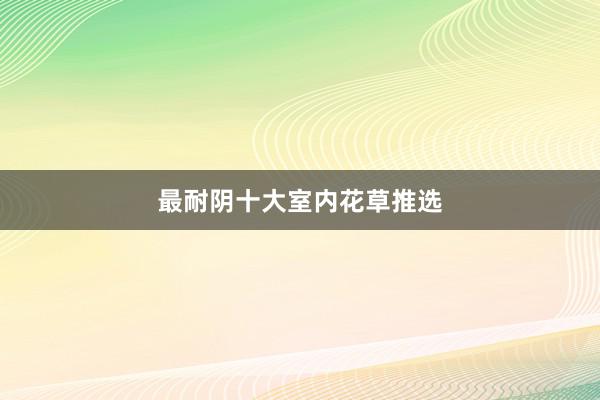 最耐阴十大室内花草推选